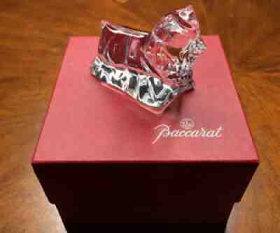 BACCARAT Crystal Yorkshire Terrier Yorkie Dog Figurine France w/ Original Box