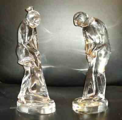 Baccarat France Clear Crystal Swinging shops Golf Figurine With Metal Club