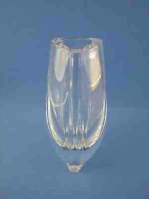 Baccarat Bouton D'Or Triangle Crystal Bud / Flower Vase Mid Century Modern Retro