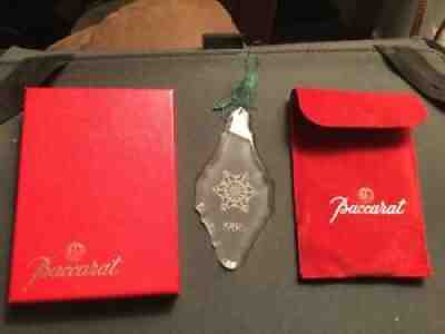 Baccarat annual Ornament 1986 Medium Snowflake w/Sleeve Mint in Box RARE!