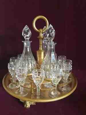 RARE Antique Baccarat Liqueur Cabaret Service Crystal Decanters & Cordial Stems