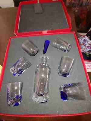 BACCARAT PROJECTION by THOMAS BASTIDE Decanter Set Cobalt Blue - 621/800 w/COA