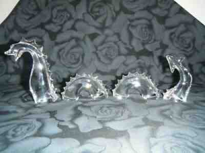 Baccarat Crystal 4 piece Loch Ness Monster retired collectible sea serpent