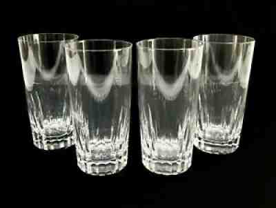 4 Baccarat France Crystal Glass Highball Goblets in Cote D'Azur Signed