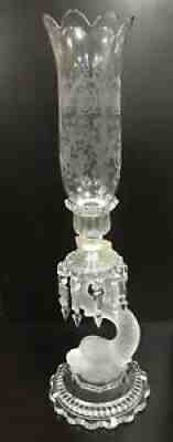 2- A Pair of Baccarat Crystal Dolpline Figure Candle Holders
