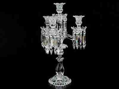 Magnificent Four Light Baccarat Crystal Candelabra Candle Holder. 19" Height