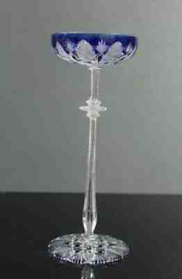 Rare champagne cup tsar in Baccarat crystal blue lined