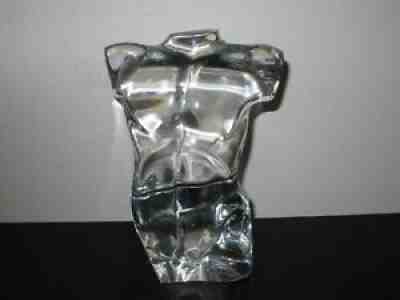 Baccarat Crystal Nude Male Torso Figure