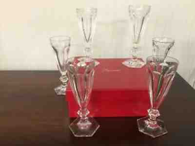 6 champagne flutes/harcourt en cristal de baccarat (pack of 6 glasses)