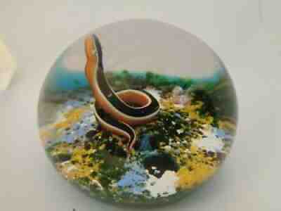 1971 Limited Edition BACCARAT Crystal SNAKE on Rocks Paperweight #24
