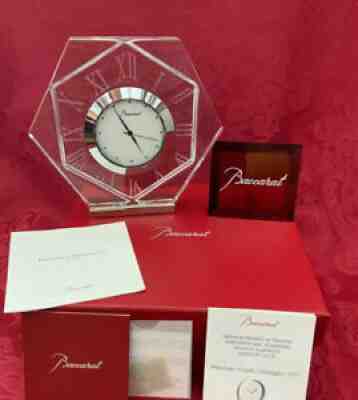 NIB NEW FLAWLESS Exquisite Baccarat France Large Art Glass ABYSSE Crystal CLOCK