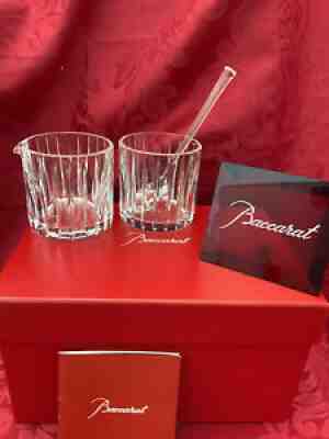 MIB FLAWLESS Stunning BACCARAT France Glass HARMONIE Crystal CREAMER SUGAR SPOON