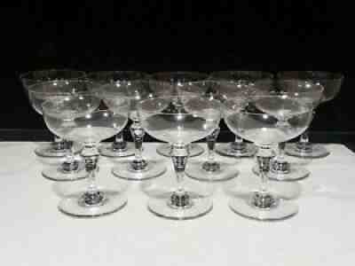 SET OF 12 - BACCARAT CRYSTAL NORMANDIE CHAMPAGNE SHERBET COUPE STEMS