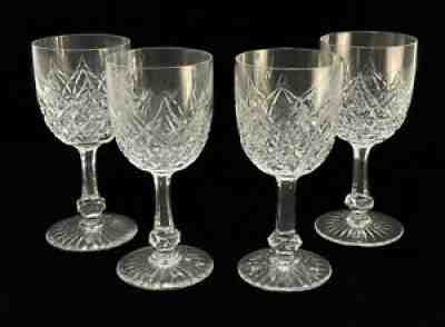 4 Baccarat France Cut Glass Water Goblets in Colbert