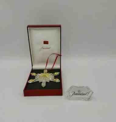 Baccarat SNOWFLAKES Yellow Iridescent Snowflake With Box MINT