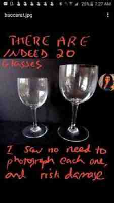 SET 20 Baccarat Antique 19th C. Clear Crystal Wine Goblet Stems 12 Red 8 White