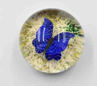Baccarat ball sulfide paperweight decor butterfly year 1978 paperweight
