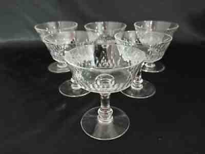 6 champagne bowls in Baccarat crystal richelieu model