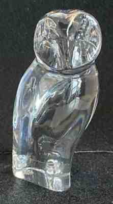 BACCARAT Crystal Standing Owl Signed France 4â?