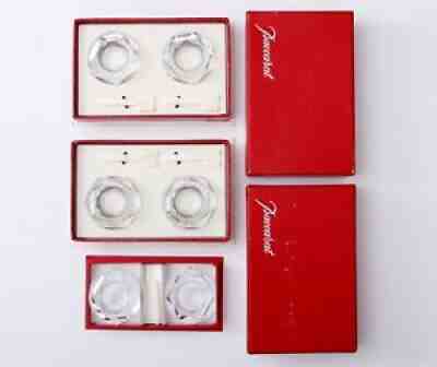 Set of 6 Baccarat Crystal CAMEL Diamond Cut Salt Dips Caviar Cellars with Spoons