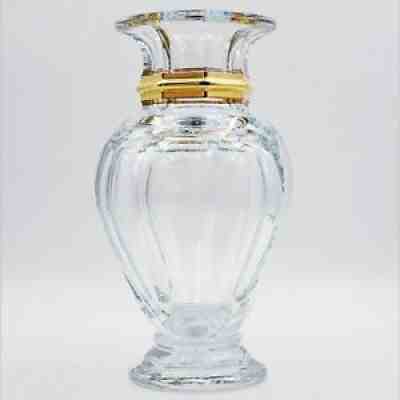 New in Open Box Baccarat Harcourt Balustre Vase With 20k Gold Adornment -BBR3165