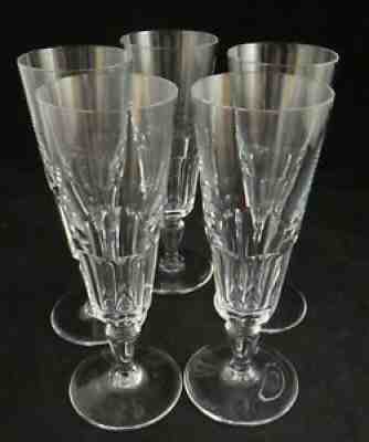 5 Vintage Baccarat Cut Crystal 6â? Champagne Flutes - Cote Dâ??Azur Pattern.