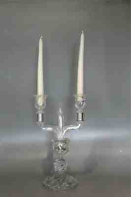 Baccarat candle holder candlestick candelabra crystal (bamboo) model signed