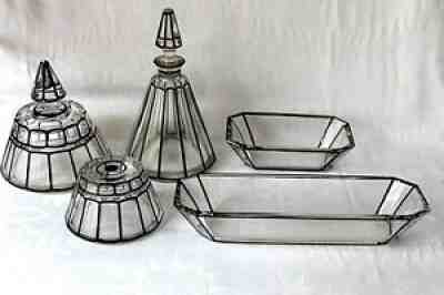 Antique Baccarat Art Deco Cannelures vanity perfume set 1930