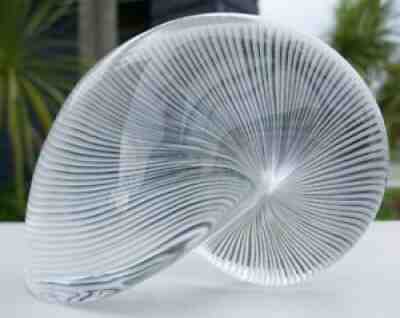 Signed French Baccarat France Snail Art Glass Crystal Sculpture