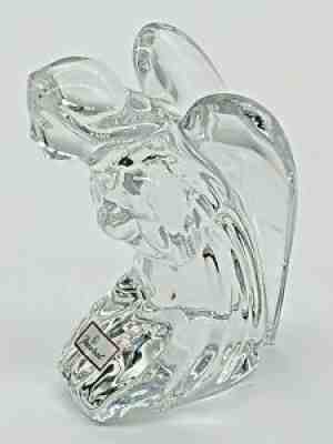 SIGNED BACCARAT FRANCE KNEELING PRAYING w/ ARMS CROSSED ANGEL FIGURINE 4 1/2"