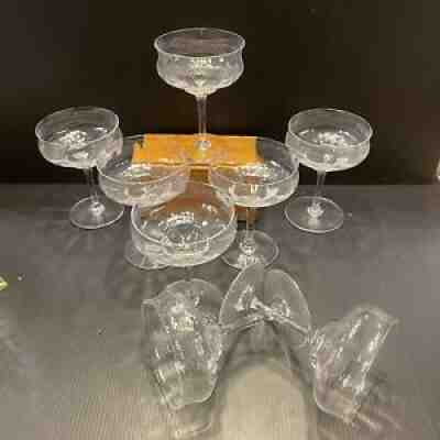 4 Baccarat Capri Optic Champagne / Tall Sherbets EUC