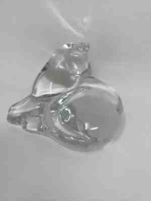 Baccarat Crystal Cat Grooming 4 Â¾â? Figurine Paperweight Signed