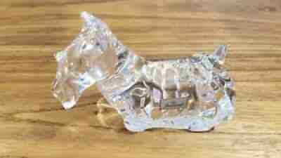 FLAWLESS NIB BACCARAT CRYSTAL SCOTTIE SCOTTISH TERRIER DOG PAPERWEIGHT
