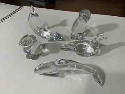 Vintage Baccarat Lead crystal - Dolphins, Rabbit, Owl, Dove