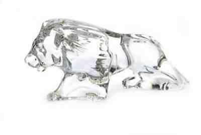 Baccarat Crystal Lion Tiger Figurine Walking 11" Long