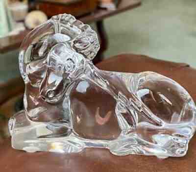 BACCARAT CLEAR CUT CRYSTAL UNICORN FIGURINE IN MINT CONDITION