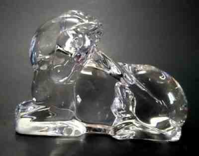 BACCARAT Signed Crystal Unicorn Paperweight Figurine FRANCE