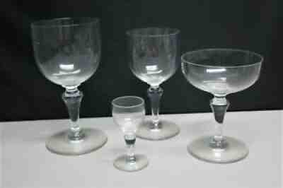 Fine Set of 47 Ultra Thin SIGNED BACCARAT Water & Wine Stems Glasses MINT UNUSED