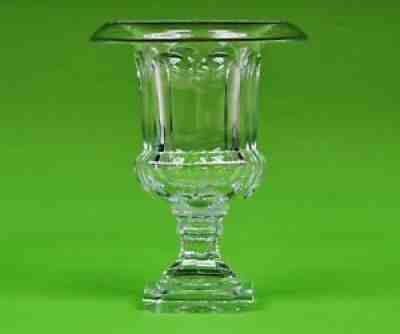 A Large Baccarat Cut Crystal Campana Form Of Urn / Vase, circa 1990. 12" Height