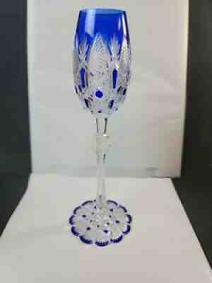 Baccarat Tsar Blue Cut To Clear Crystal Goblet