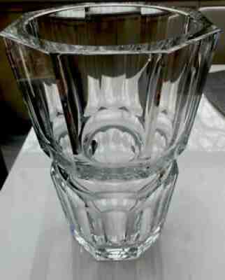 Baccarat EDITH Signed and Etch Stamped MASSIVE Crystal Vase 12 In High, PRISTINE