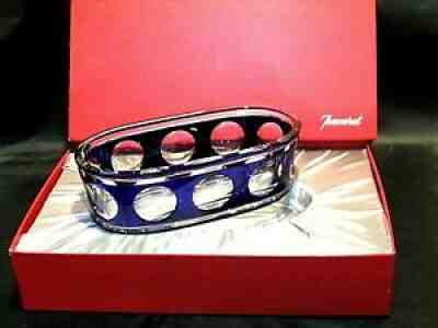 BACCARAT ATLANTIDE OVAL JARDINIERE BOWL BLUE ON CLEAR CRYSTAL LIMITED ED. OF 12