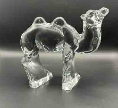 RARE BACCARAT CRYSTAL DOUBLE HUMP CAMEL FIGURE CHRISTMAS NATIVITY STANDING MINT