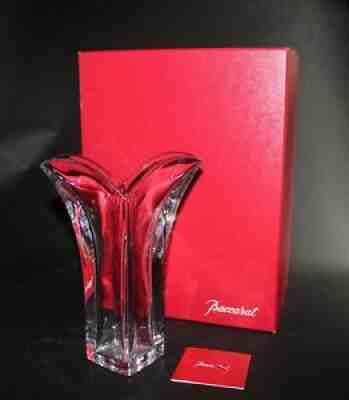 Baccarat Signed Crystal 9 1/4" Large GENEROSITE Tulip Vase â?? In Original Box