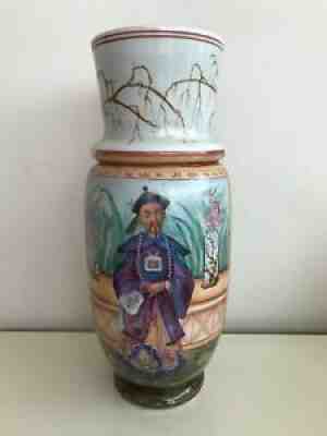 Beautiful Antique French Baccarat Style? Japonisme Porcelain Hand Painted Vase