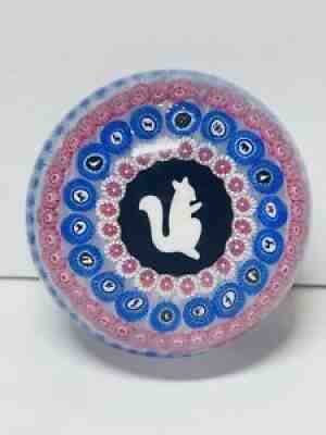 Baccarat Glass Crystal Paperweight 1971 Gridel Squirrel Millefiori GREAT COLOR