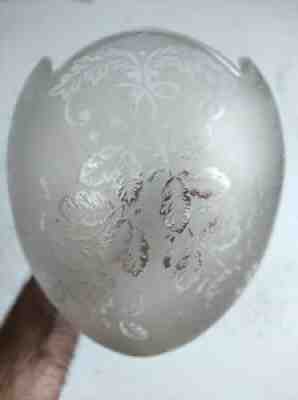 Baccarat tulip EDG etched acid, original label, for oil lamp