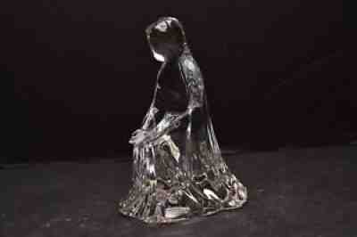 RARE Baccarat Crystal Nativity Kneeling Mary Paperweight Figurine Signed 6 1/8"