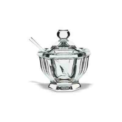Baccarat Crystal Missouri Mustard/Jam Jar with Spoon 4.5" H