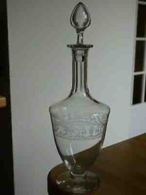 Old wine jug has crystal baccarat mod empire swan for cognac croizet